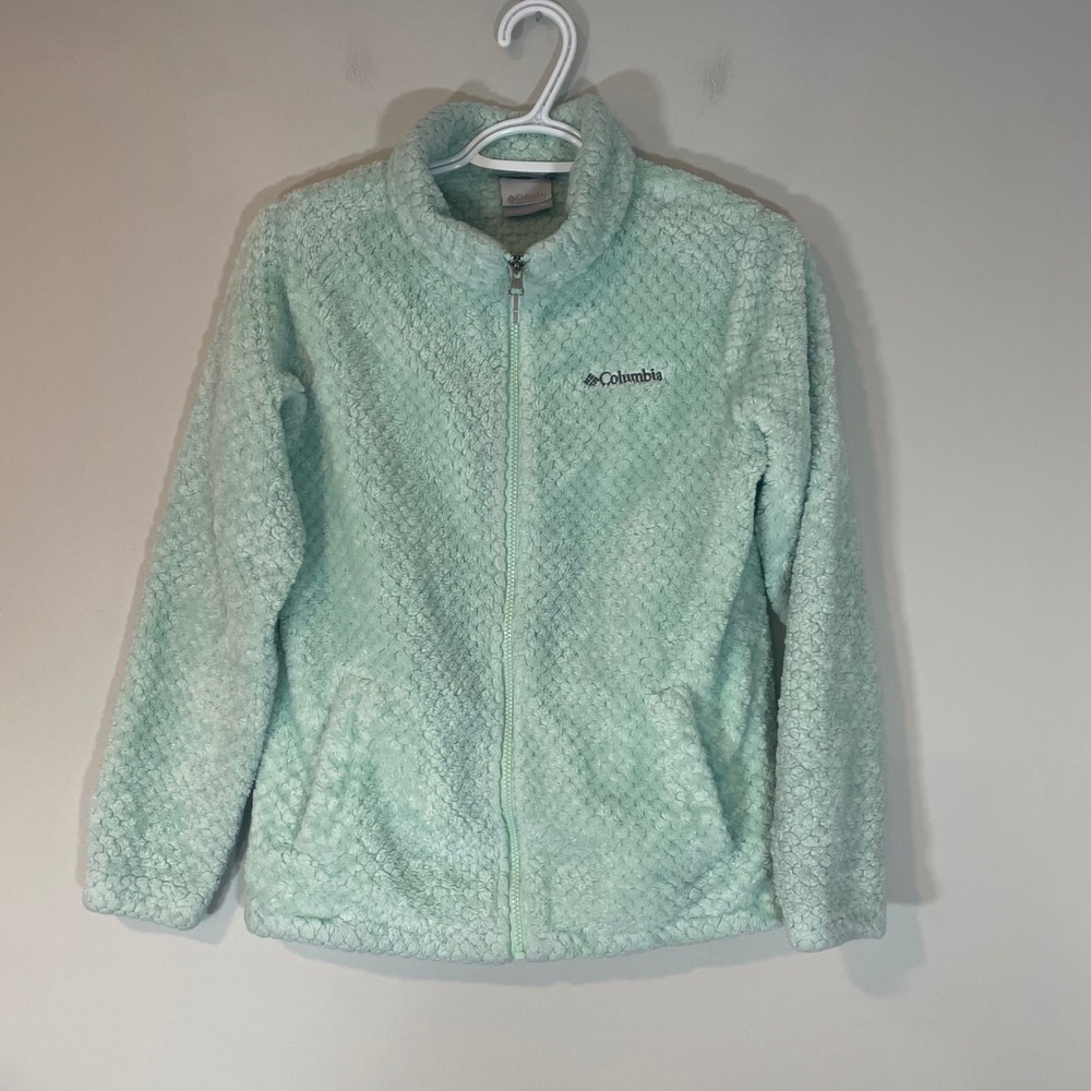 Columbia Girls Light Teal
Sherpa Fireside Fleece Full Zip Size XL Jacket Plush